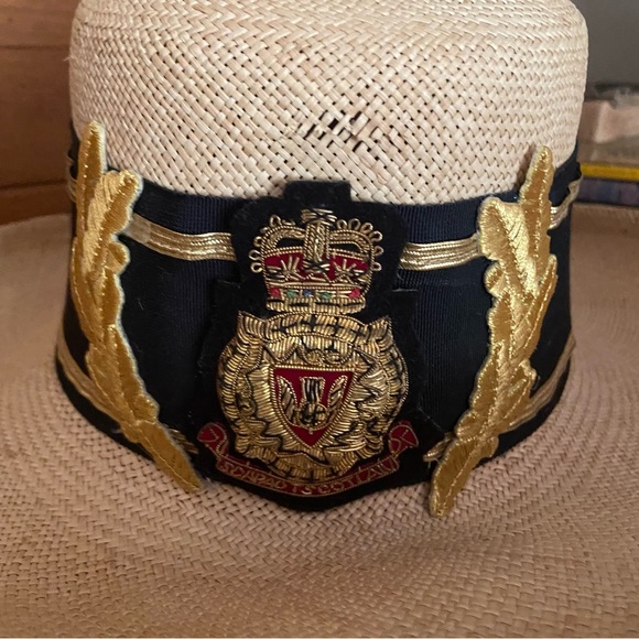Vintage 80s Summer Rules nautical crest logo straw hat - Picture 3 of 4